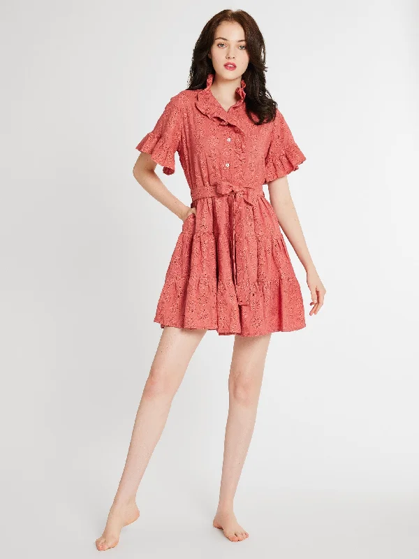 Violetta Dress in Rosewood Eyelet