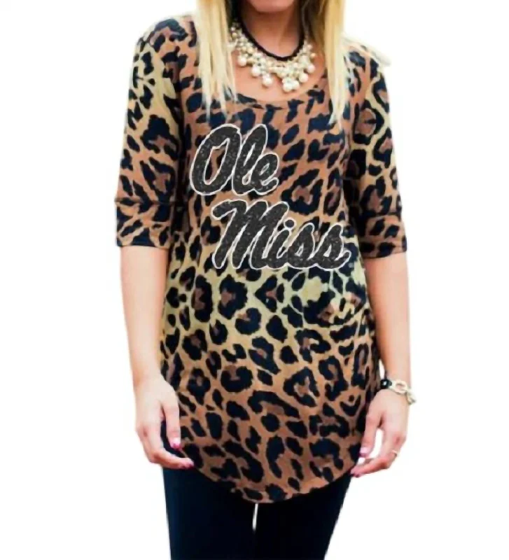 Ole Miss Logo Tunic In Leopard