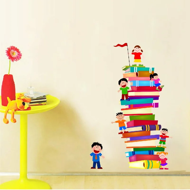 Sticker Studio Books Library Wall Sticker & Decal (PVC Vinyl, Size - 58 Cm X 38 Cm)