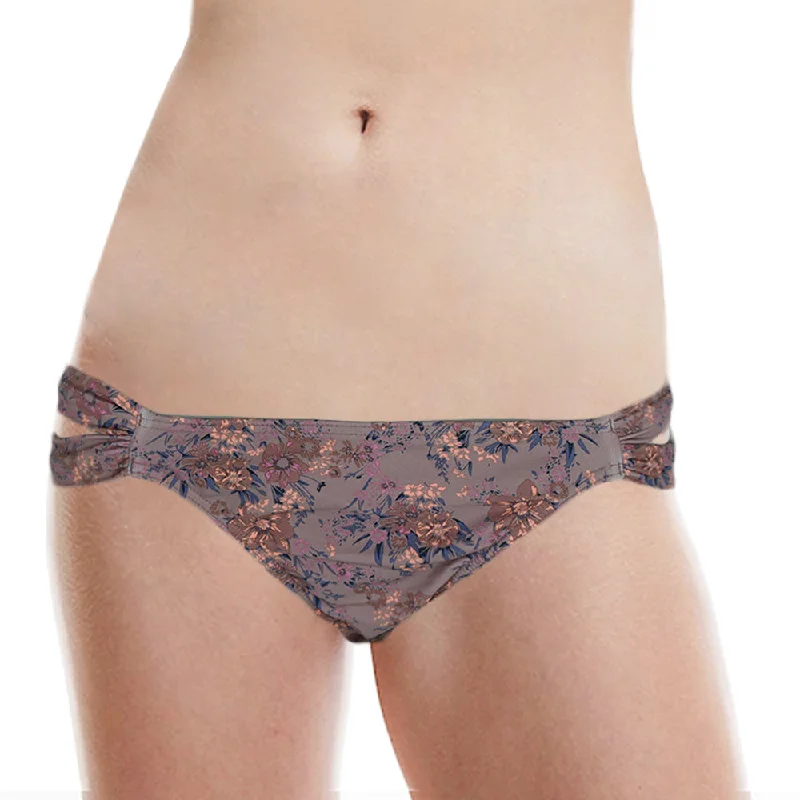 Women's Floral-Print Bikini Bottom,RoseWood