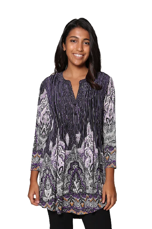 La Cera Empire Paisley Print Tunic