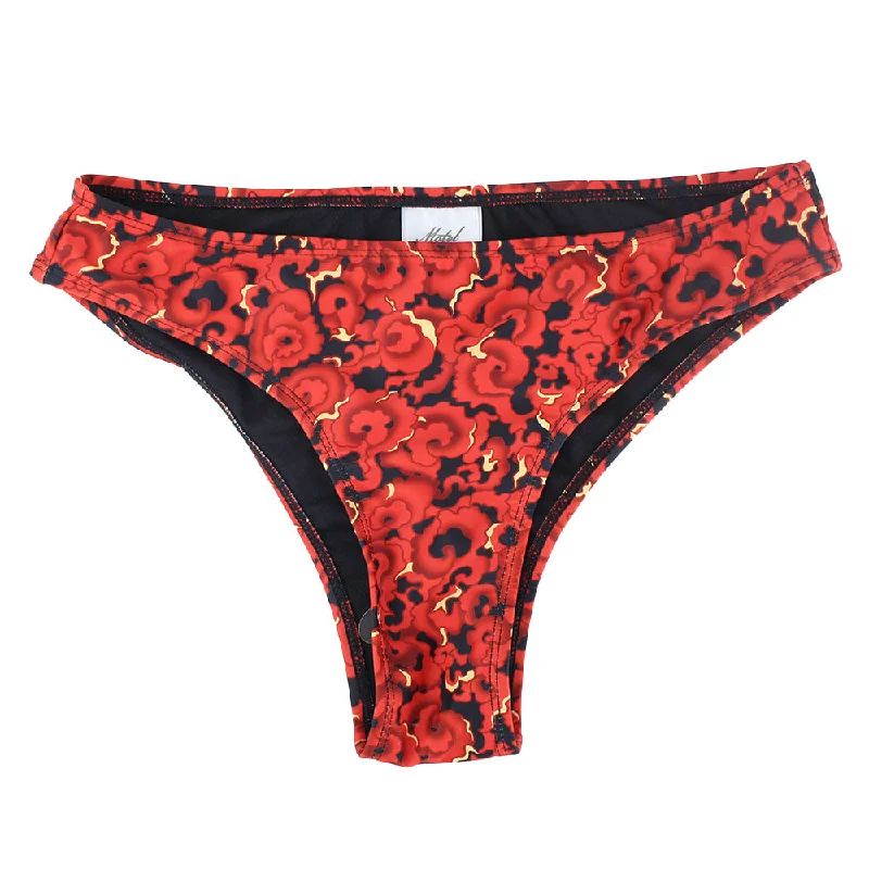 Women's Printed Bikini Bottom,Red