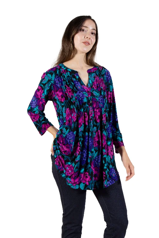 La Cera Pleat Front Tunic