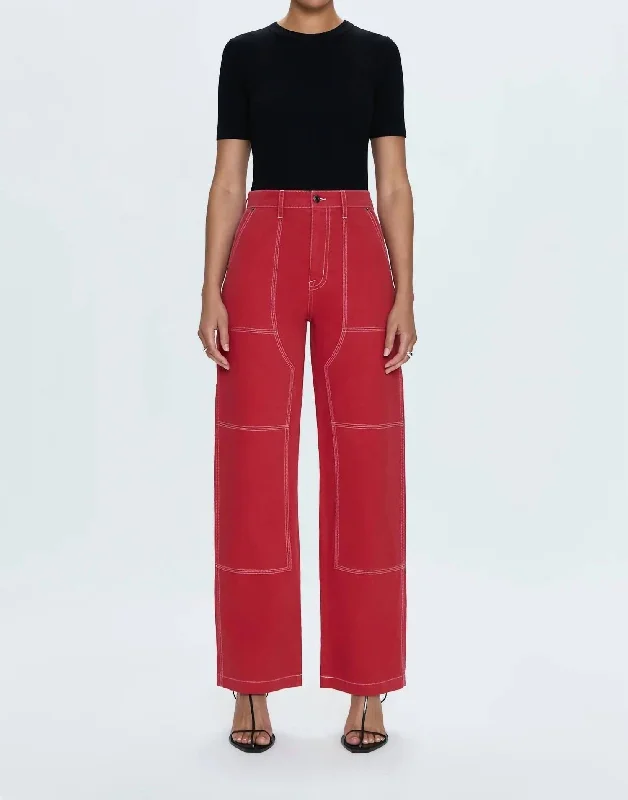 High Waist Grady Carpenter Pant In Rouge