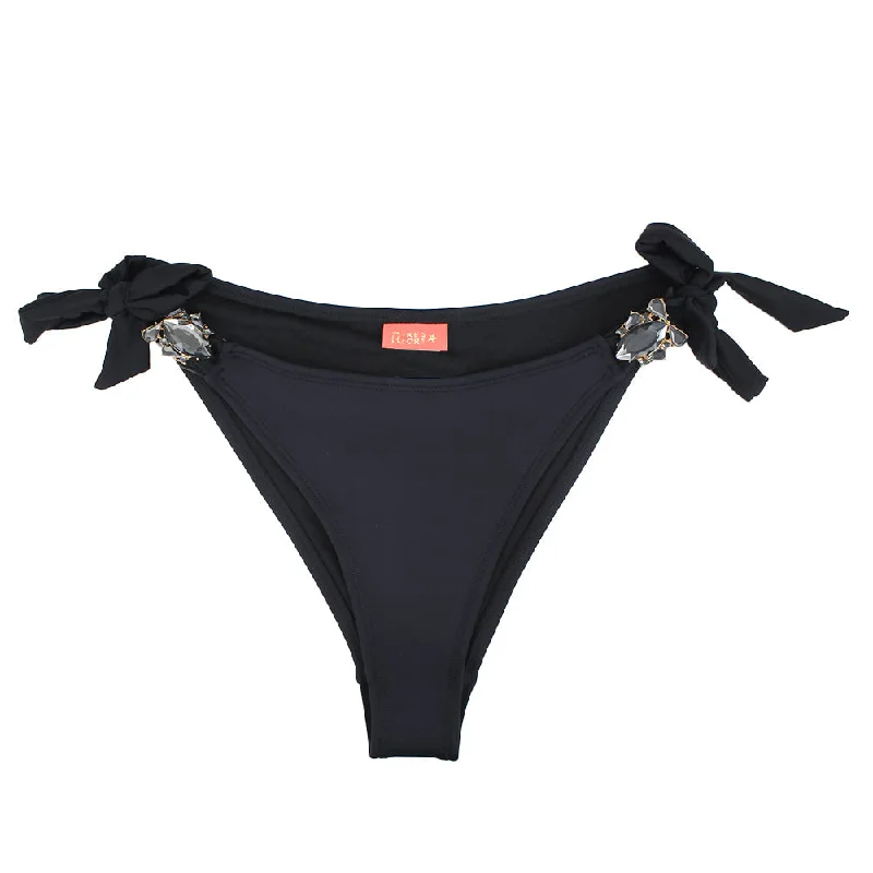 Women's Jewel Detail Bikini Bottom,Black