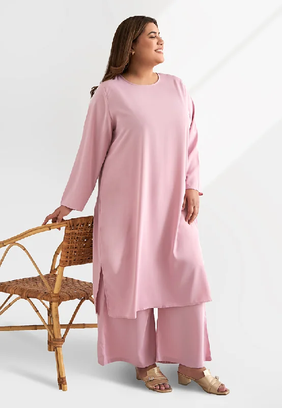 Lanika Smooth Long Tunic Top - Pink