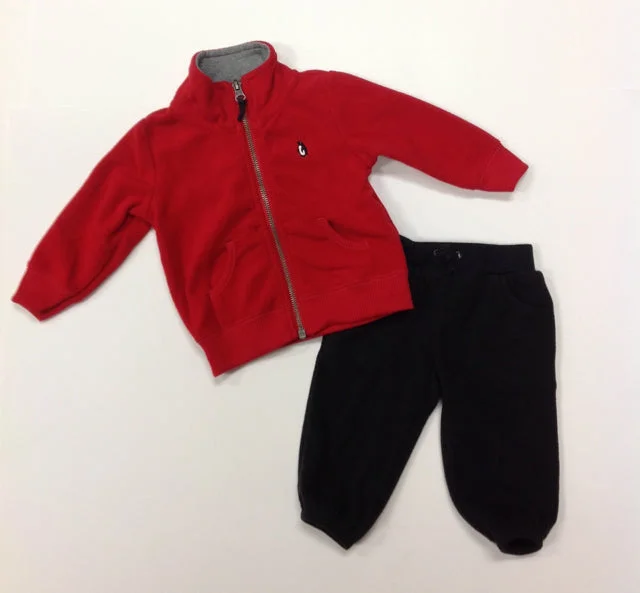 Carters Red & Black Penguin 2 pc set