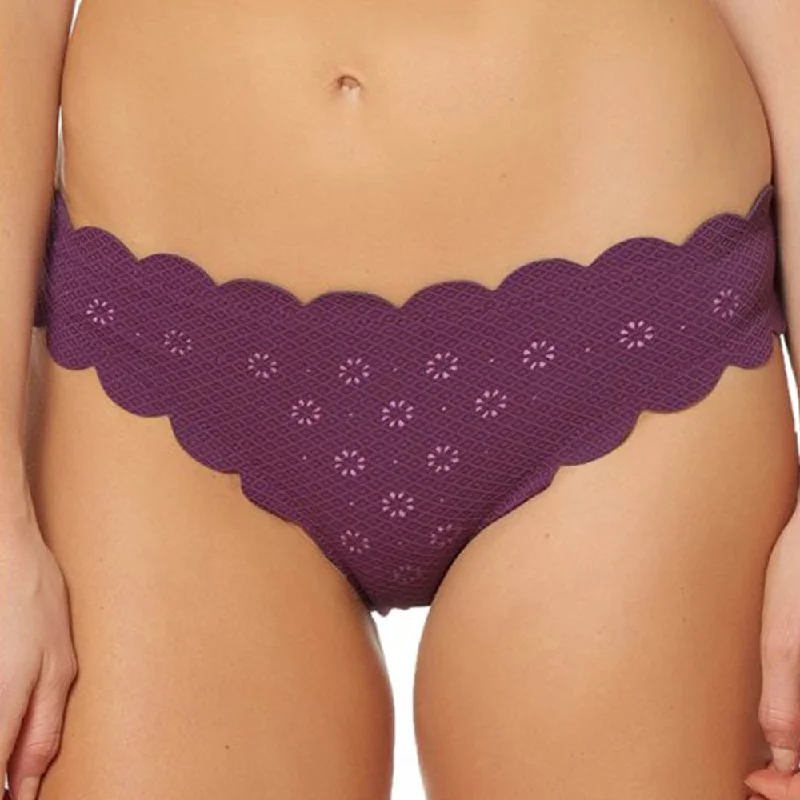 Women's Scalloped Hipster Bikini Bottom,Purple