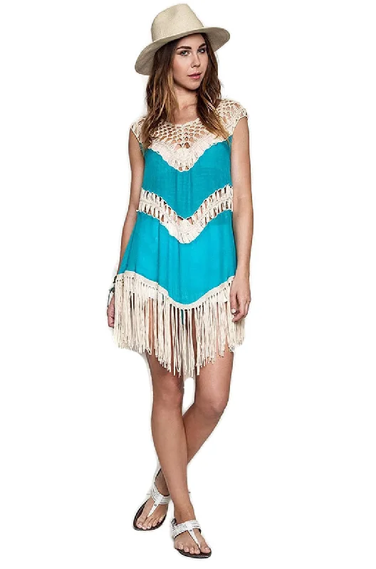 Crochet Fringe Tunic, Green