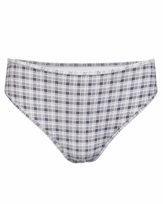 Breeze Bikini Briefs - Faded Blue Check