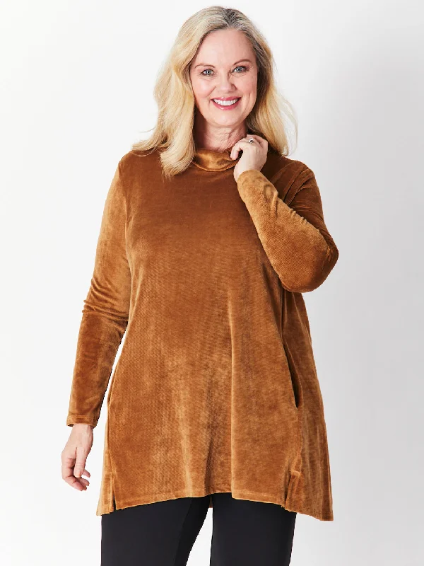 Melanie Velour Tunic - Camel 27141- SW