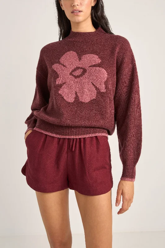 Juliet Floral Jumper Burgundy