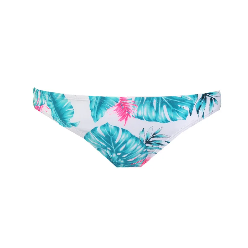 Women's Printed Bikini Bottom,White/Blue