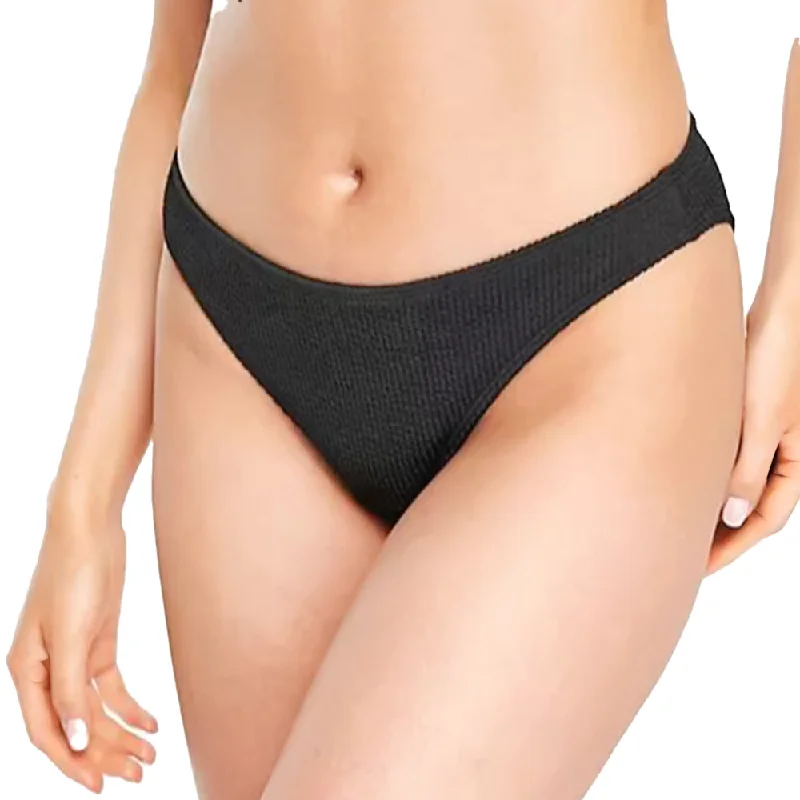 Women's Textured Bikini Bottom,Black