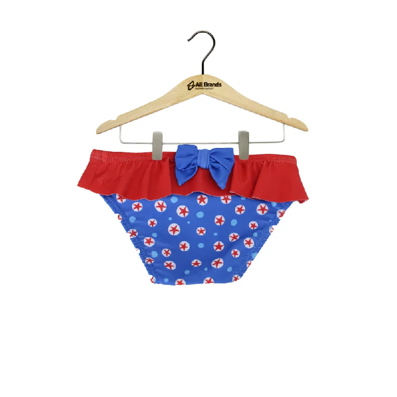 Kids Girl Printed Bikini Bottom,Blue/Red