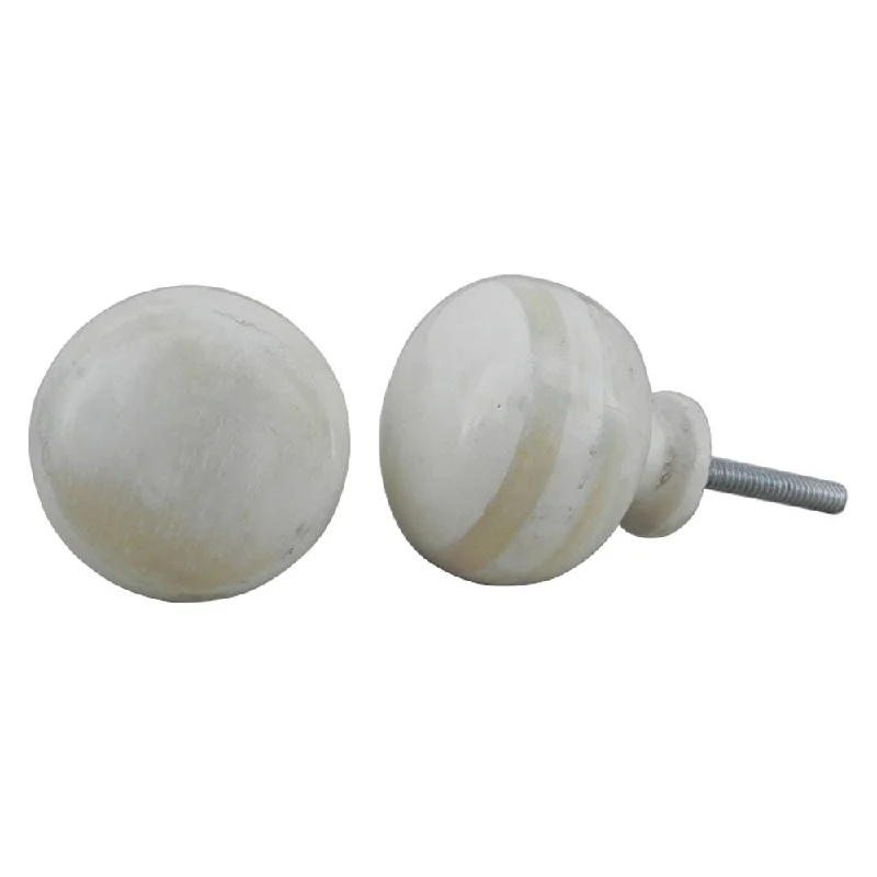 Indian-Shelf 4 Piece Cream Knobs -Bone Drawer Knob - Round Door Handle Set - 3.55 cm Handle Pulls