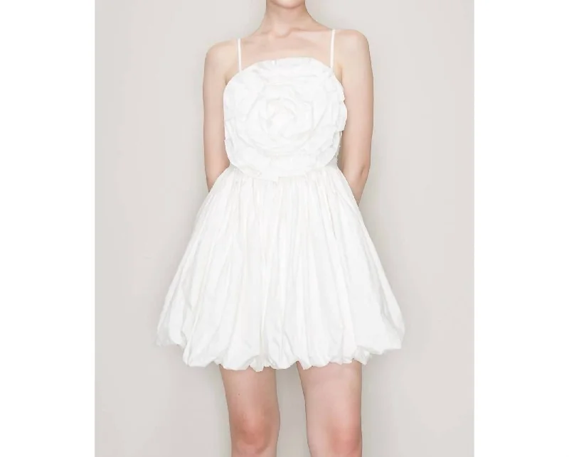 Bianca Balloon Skirt Mini Dress In White