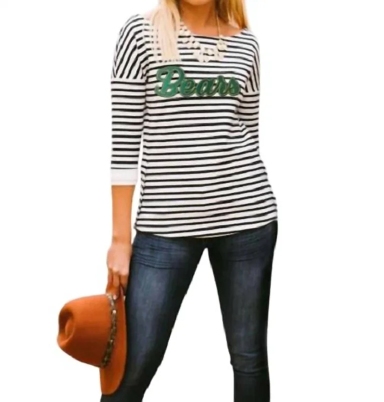 Baylor University Side Button Applique Tunic In White/black