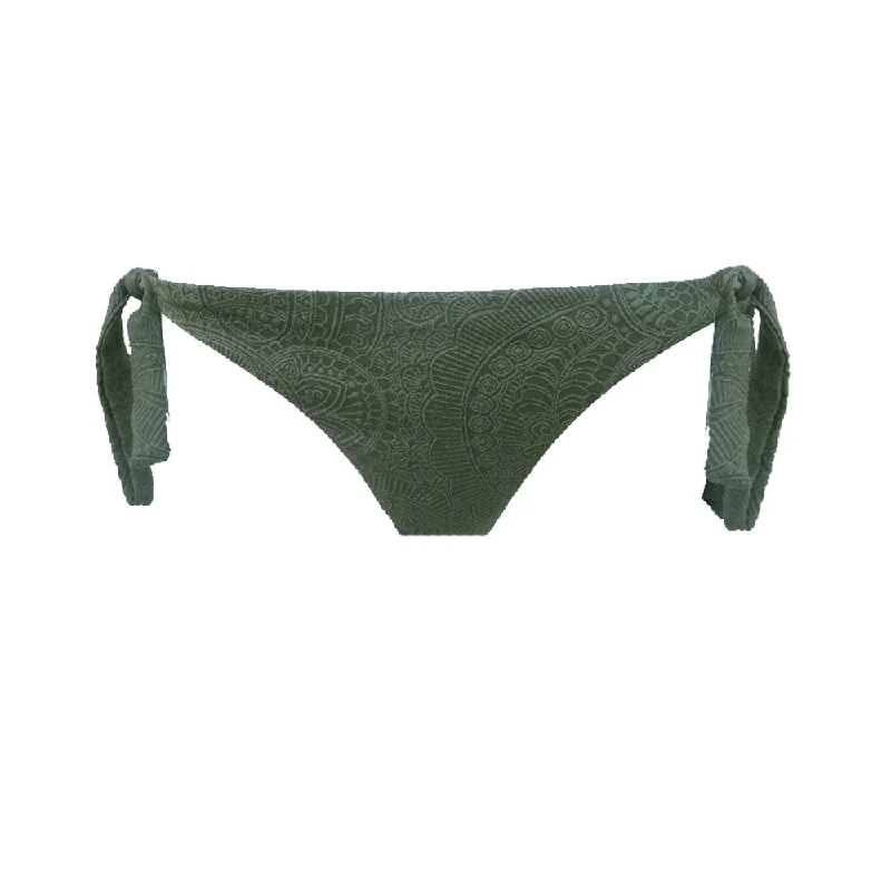 Women's Textured Bikini Bottom,Olive