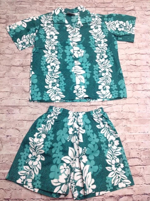 Kalena Fashions Green Print Hawaiian 2 pc set