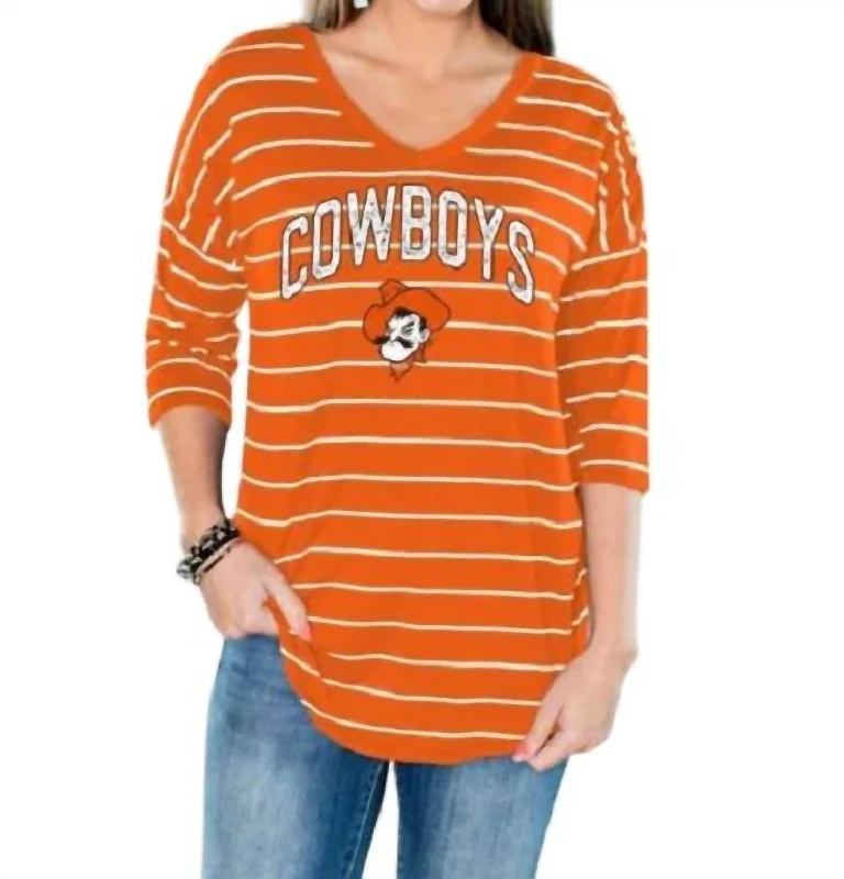 Oklahoma State University Fall In Line Tunic In Orange