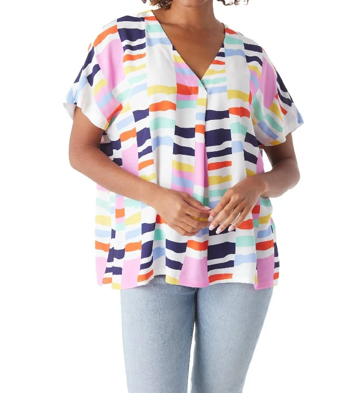 Martha Tunic Top In Chappy Stripe