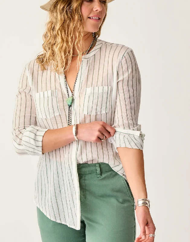 Dylan Gauze Tunic: Haze Stripe