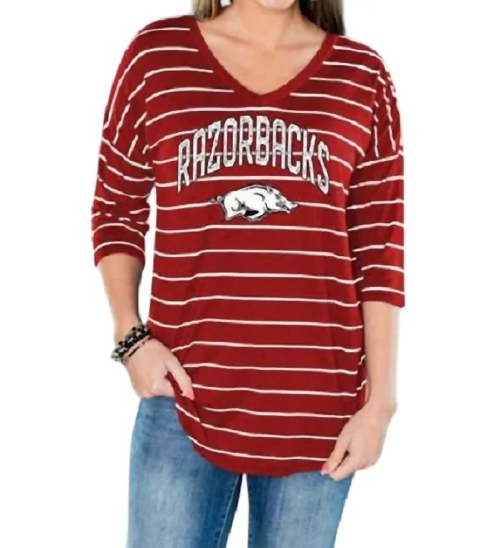 University Of Arkansas Fall In Line Tunic In Red