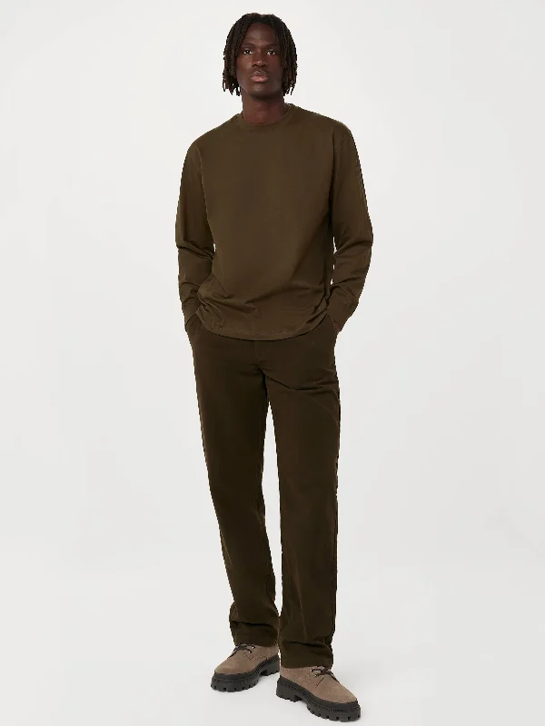 The Joey Straight Moleskin Pant  in Dark Taupe