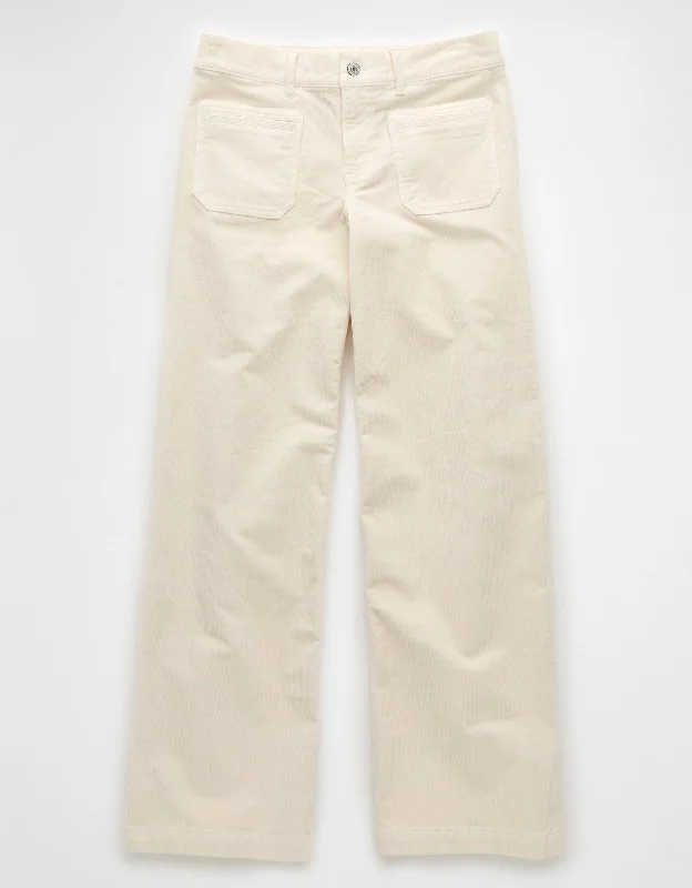 AE Stretch Corduroy Low-Rise Baggy Wide-Leg Pant