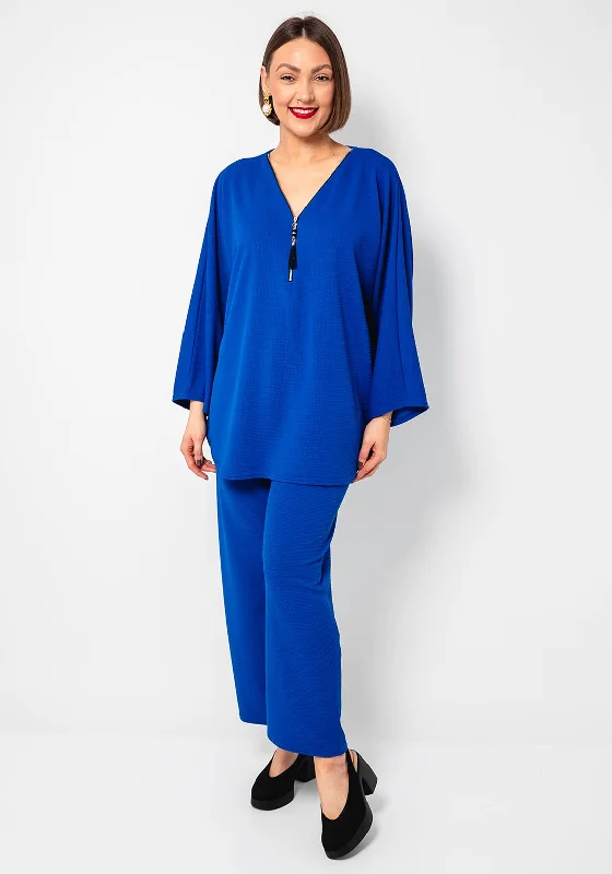 Serafina Collection One Size Tunic and Trouser Co-Ord, Royal Blue