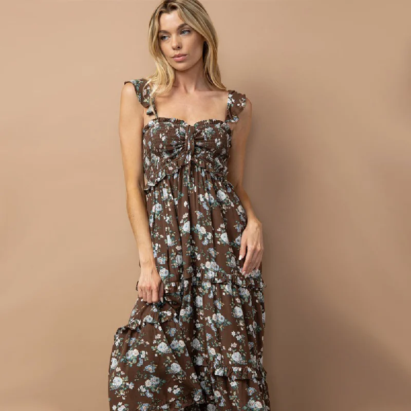 Floral Dress (Brown)