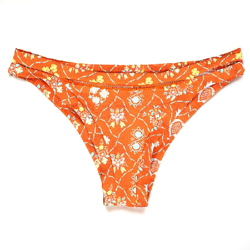 Women's Printed Bikini Bottom,Orange