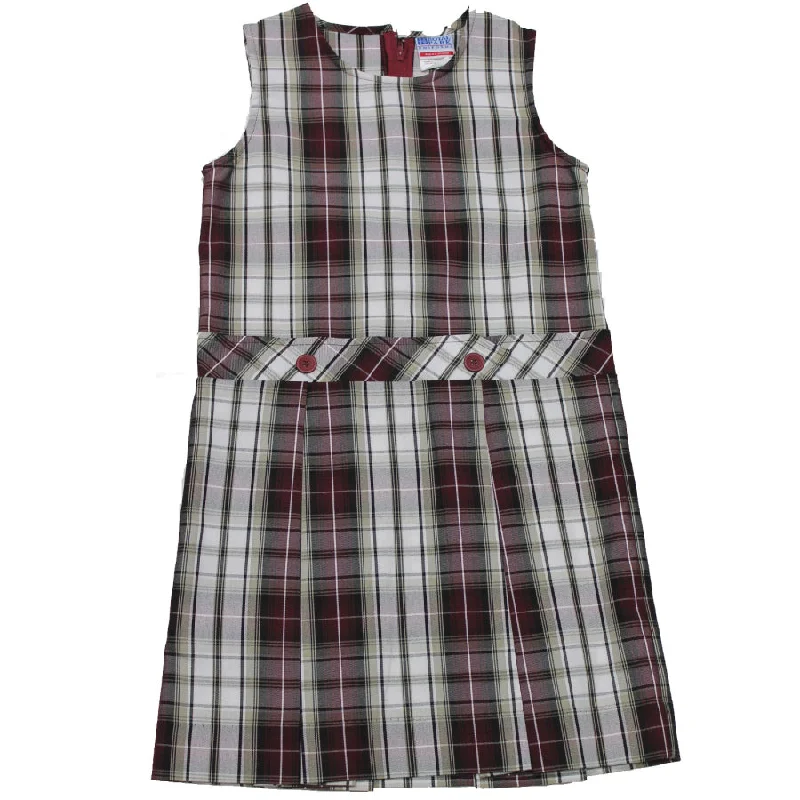 Burgundy Khaki White Plaid-Kw1