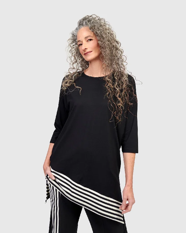 Karina Relaxed Tunic Top, Stripes