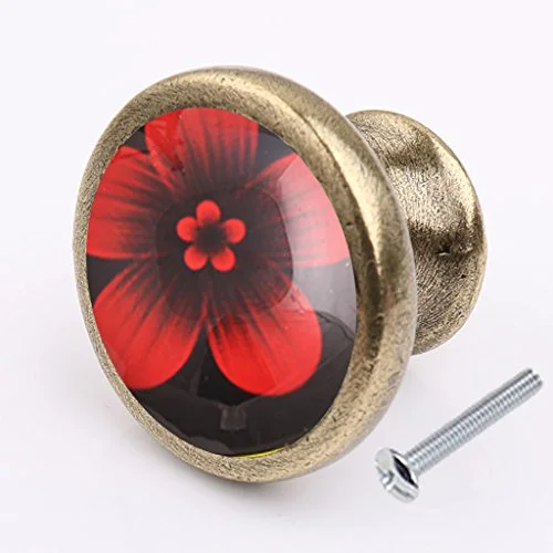 Generic Flower Door Knob Cabinet Drawer Closet Cupboard Handle Furniture Hardware 5#