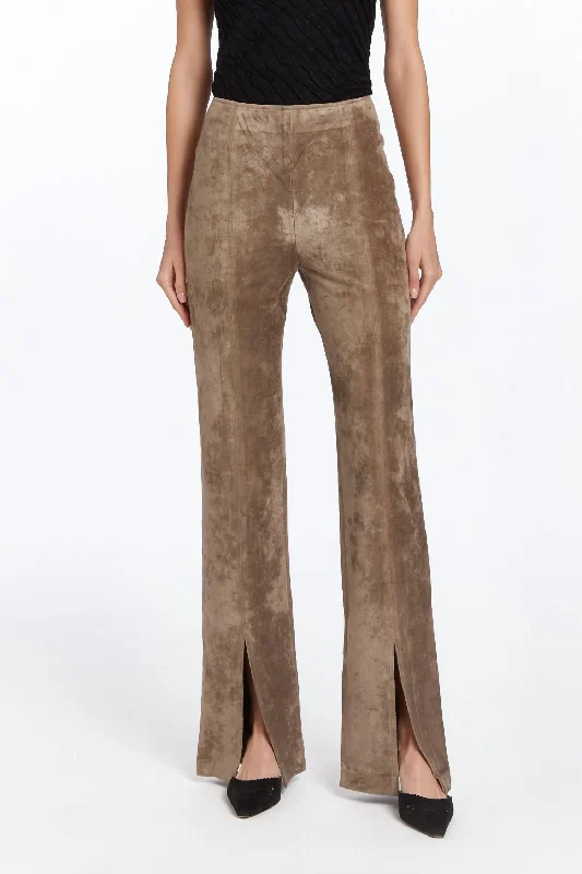 Women's Tavira Suede Pant In Taupe