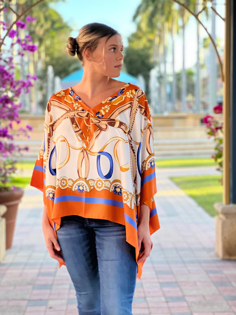 Orange Straps Silk Tunic