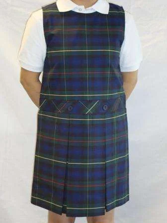 Hi-Neck Jumper Plaid Drop-Waist School Uniform Hunter-Navy 55 Plaid