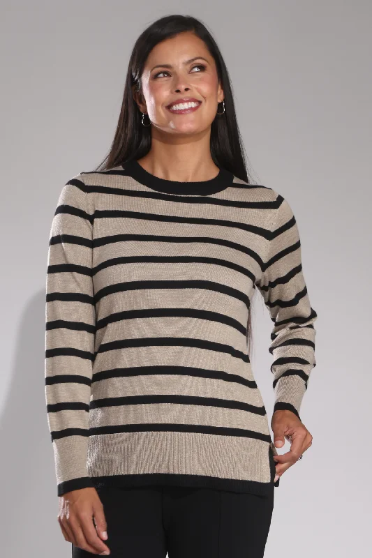 Touch of Wool Jumper | Oatmeal/Black | 6313B1