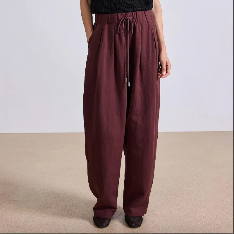 Manu Drawstring Pant In Rosewood