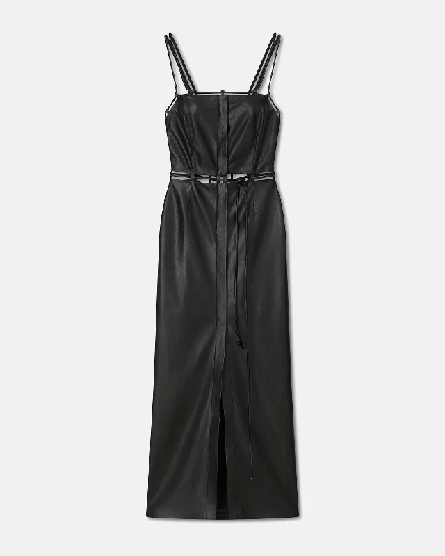 Loula - SaleOkobor™ Alt-Leather Dress - Black