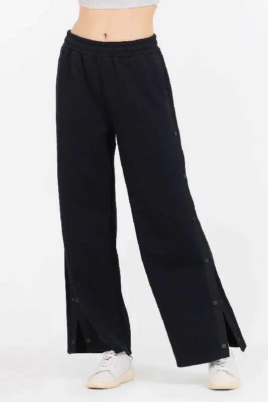 Brushed Snap Pant In Black