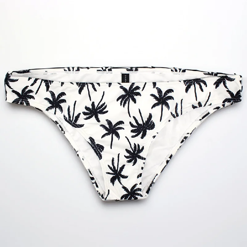 Women's Palms Printed Bikini Bottom,White