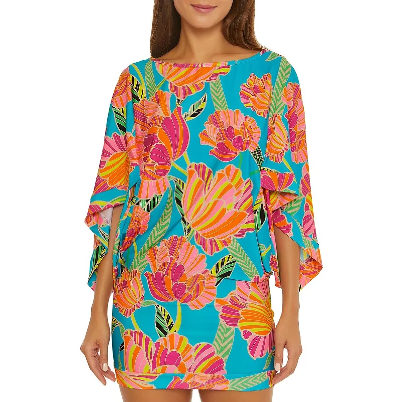 Trina Turk Womens Printed Jersey Tunic Top