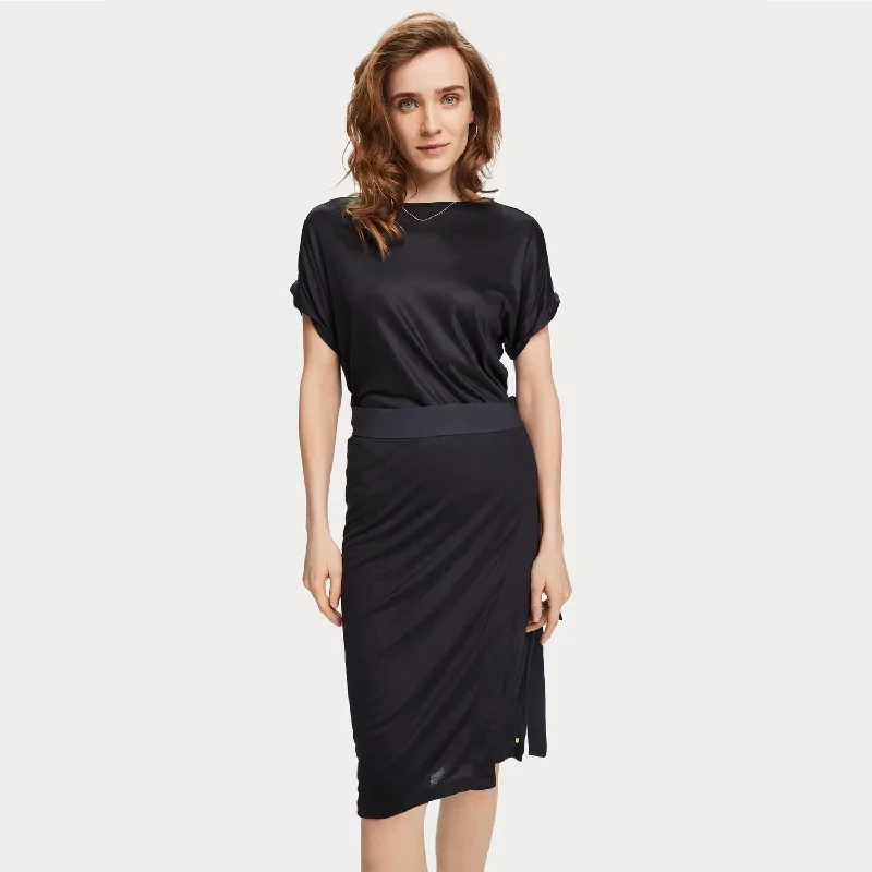 Viscose Wrap Dress (Black)