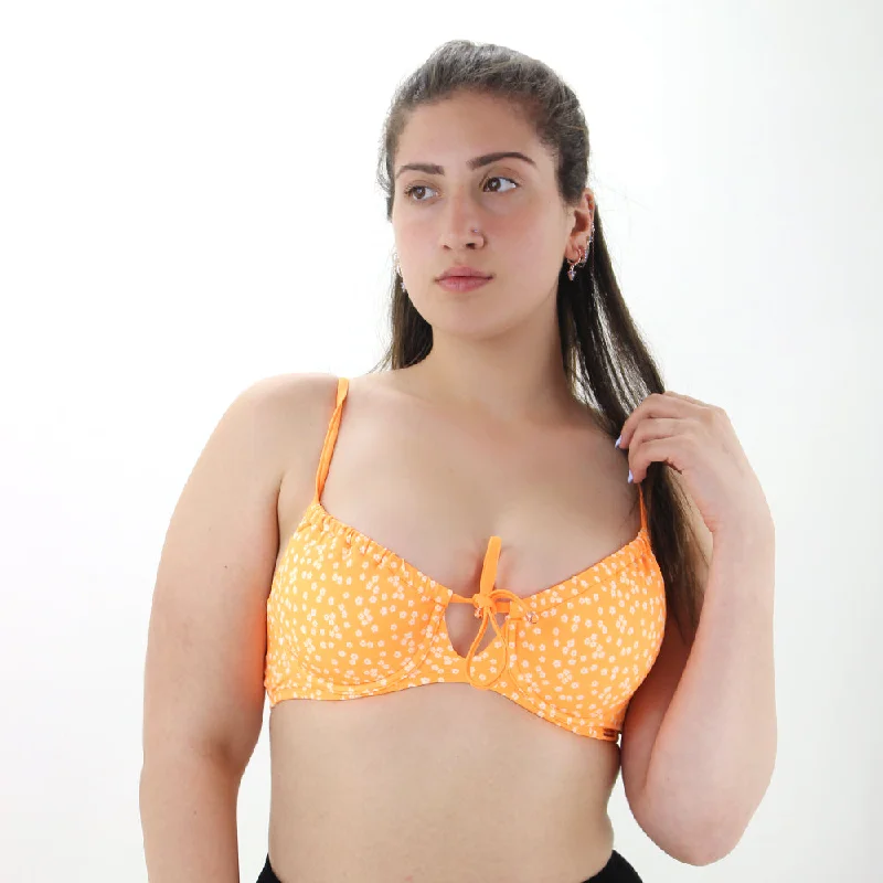 Women's Floral Bikini Top,Orange