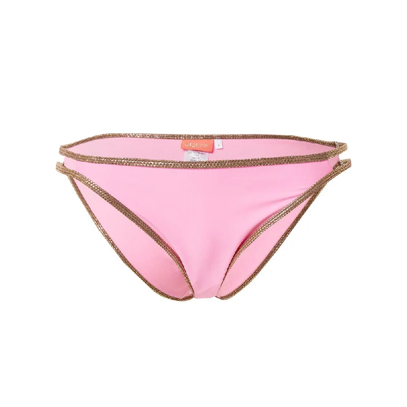 Women's Glitter Waist Bikini Bottom,Neon Pink