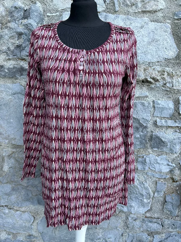 Geometric print maroon tunic uk 10