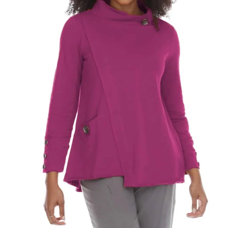 Coffee Date Tunic Top In Purple Wine